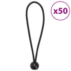 Bungeekoord met bal 21 cm zwart 50 stuks