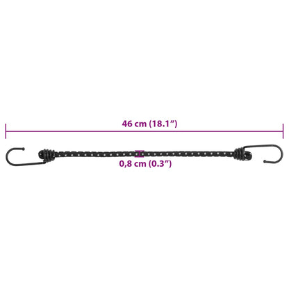 Spanelastieken met reflecterende strips en haken 25 stuks 46 cm