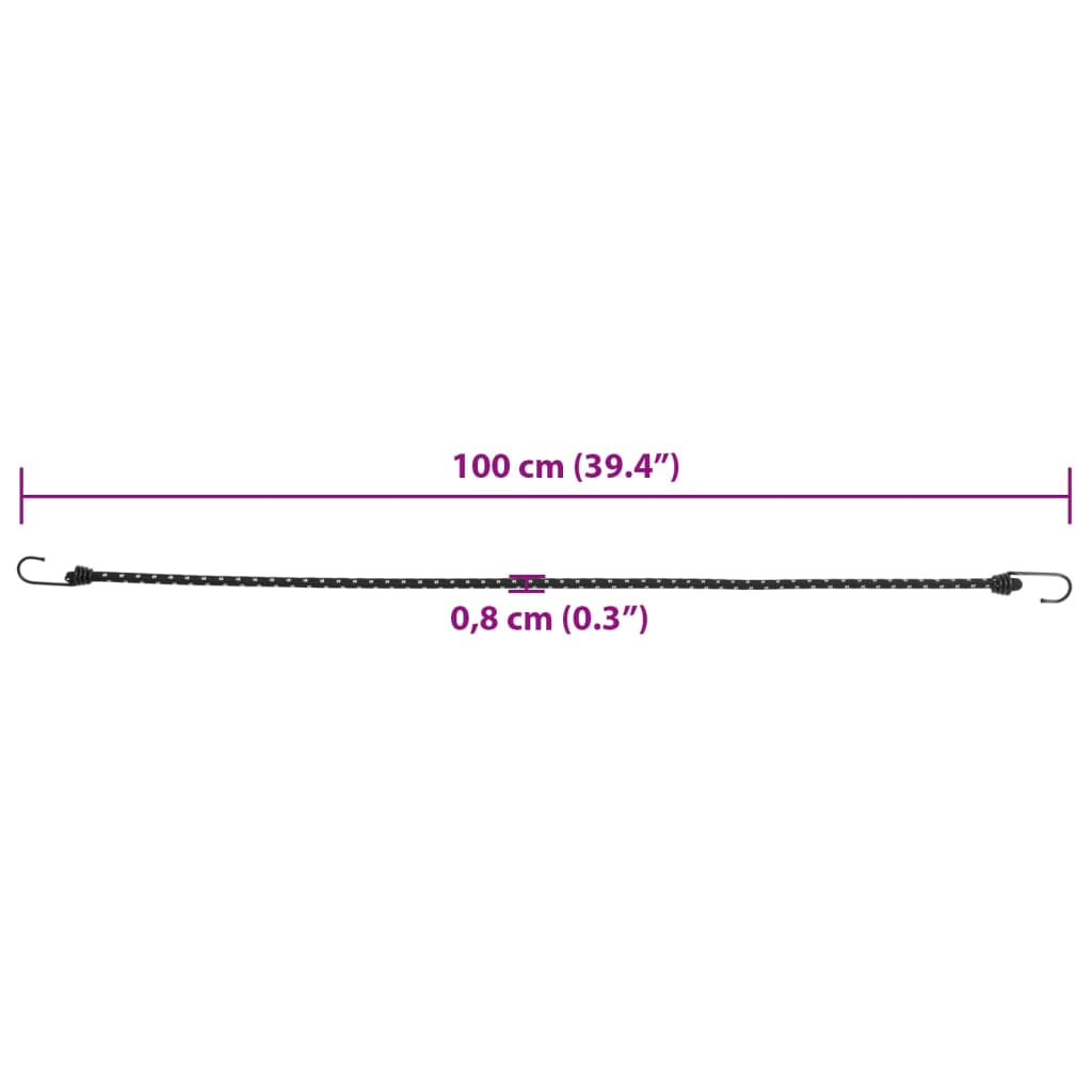 Spanelastieken met reflecterende strips en haken 25 st 100 cm