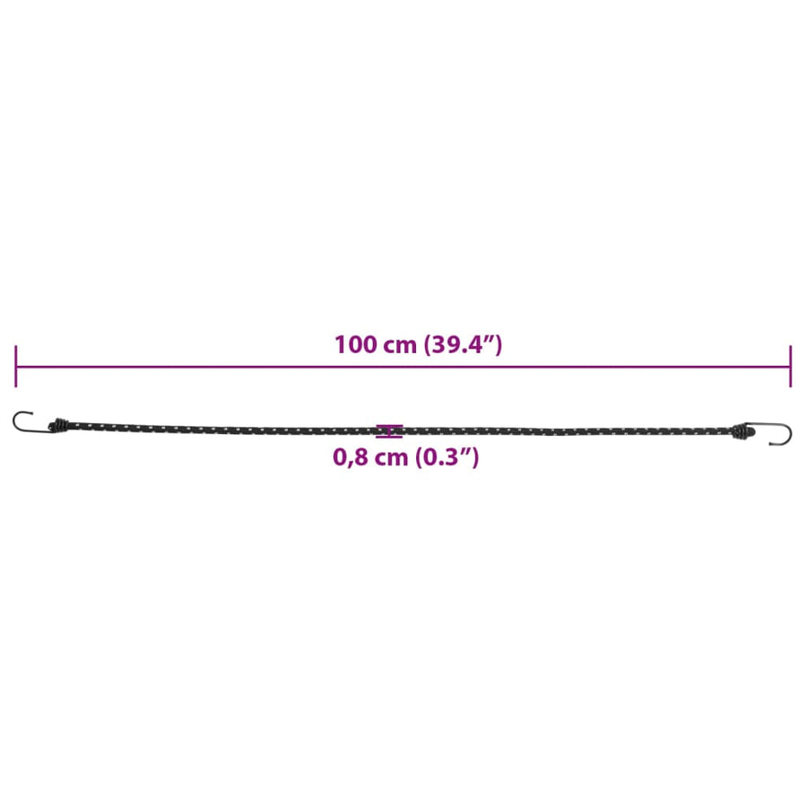 Spanelastieken met reflecterende strips en haken 25 st 100 cm