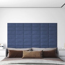 Wandhoofdbord 12 pcs Blauw 30 x 15 cm Stof