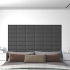 Wall Headboard 12 pcs Grey 30 x 15 cm Fabric