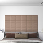 Wall headboard 12 pcs Cappuccino 30 x 15 cm Fabric