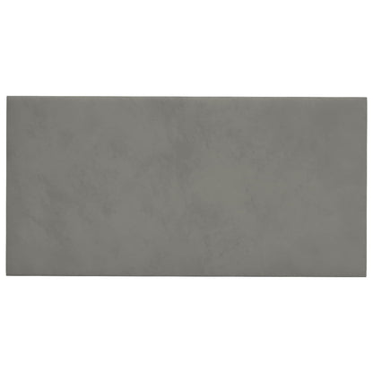 Wandhoofdbord 12 pcs Lichtgrijs 30 x 15 cm Fluweel