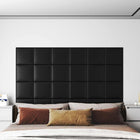Wall headboard 12 pcs Black 30 x 30 cm Fabric