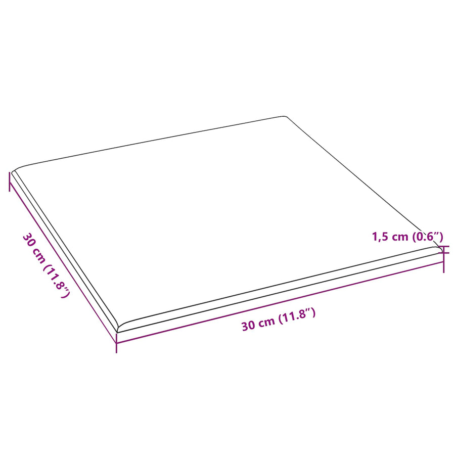 Wandhoofdbord 12 pcs Zwart 30 x 30 cm Stof