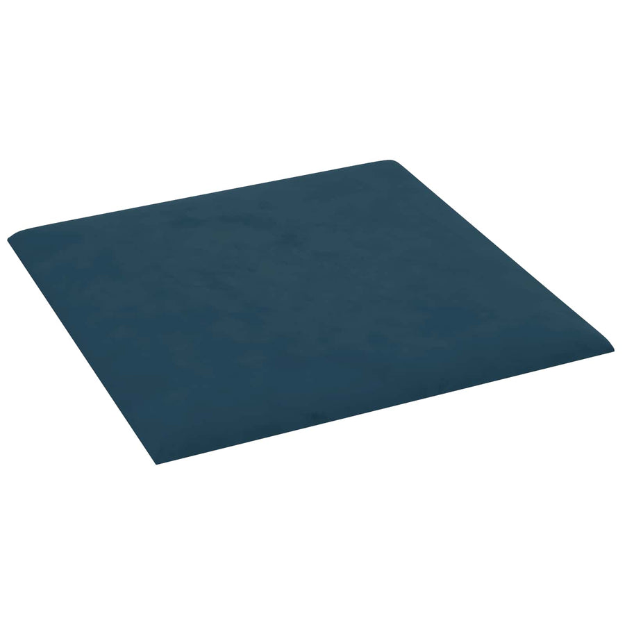 Wandhoofdbord 12 pcs Blauw 30 x 30 cm Fluweel