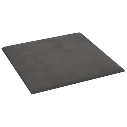 Wandhoofdbord 12 pcs Donkergrijs 30 x 30 cm Fluweel