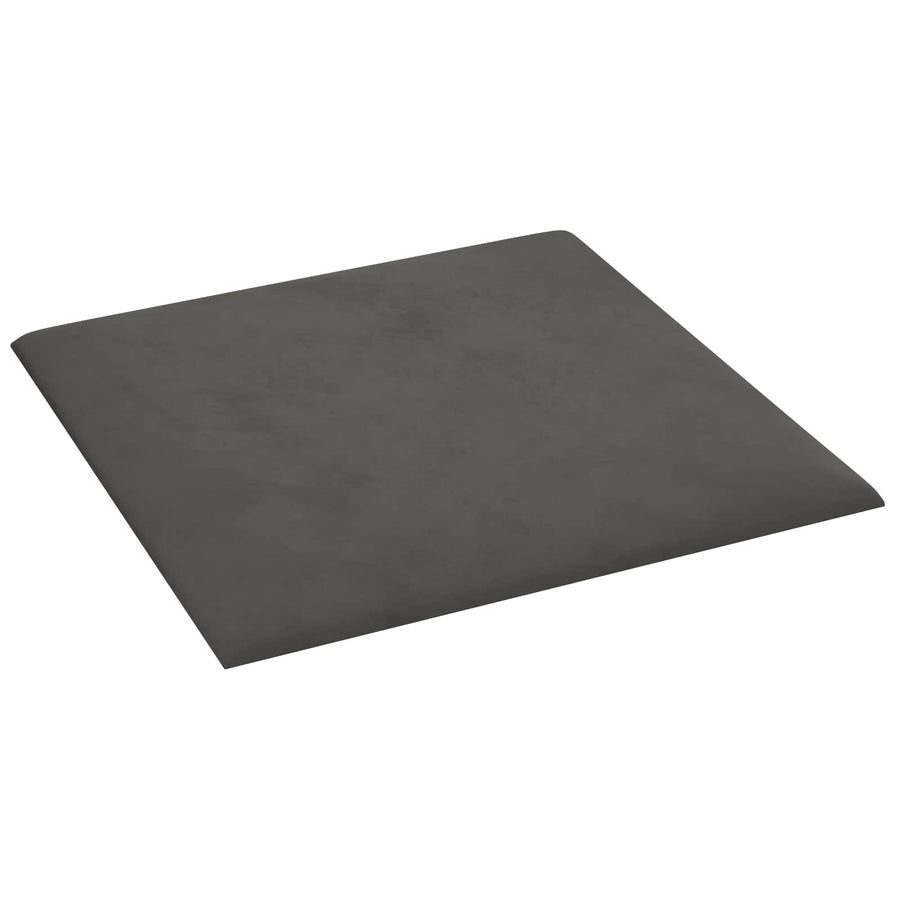 Wandhoofdbord 12 pcs Donkergrijs 30 x 30 cm Fluweel
