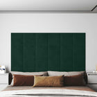 Wall Headboard 12 pcs Dark Green 30 x 30 cm Velvet