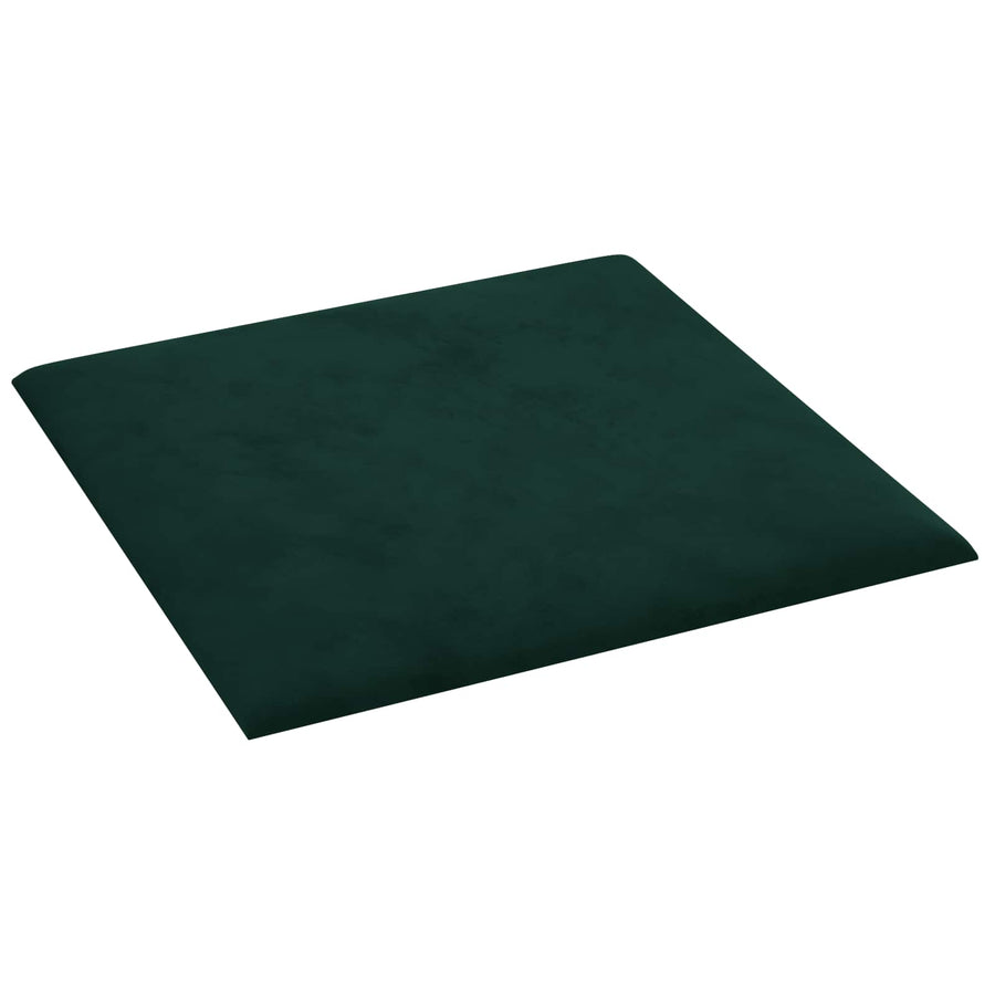Wandhoofdbord 12 pcs Donkergroen 30 x 30 cm Fluweel