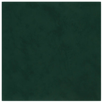 Wandhoofdbord 12 pcs Donkergroen 30 x 30 cm Fluweel
