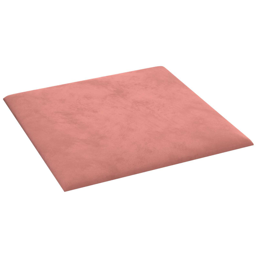 Wandhoofdbord 12 pcs Roze 30 x 30 cm Fluweel