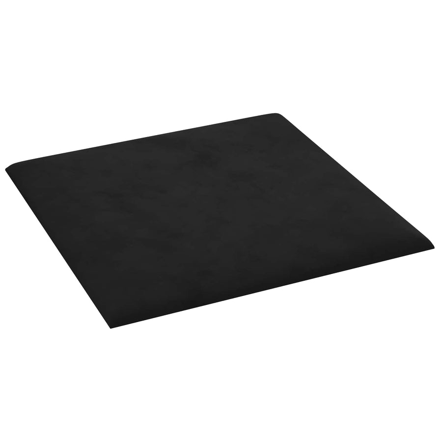 Wandhoofdbord 12 pcs Zwart 30 x 30 cm Fluweel