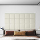 Wall Headboard 12 pcs Cream 30 x 30 cm Velvet