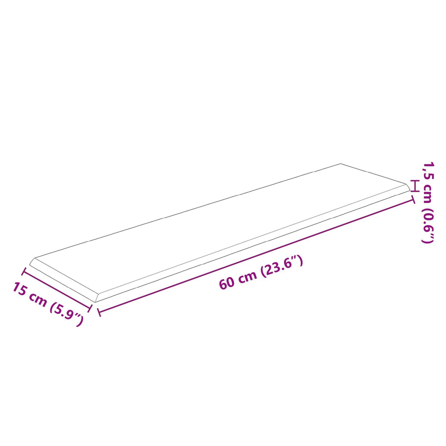 Wandhoofdbord 12 pcs Blauw 60 x 15 cm Stof