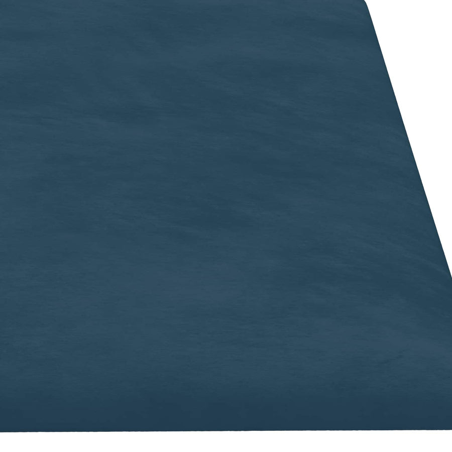 Wandhoofdbord 12 pcs Blauw 60 x 15 cm Fluweel