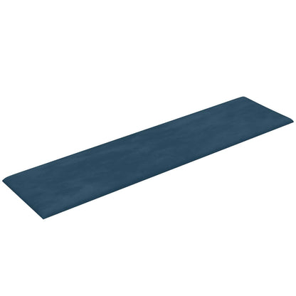 Wandhoofdbord 12 pcs Blauw 60 x 15 cm Fluweel