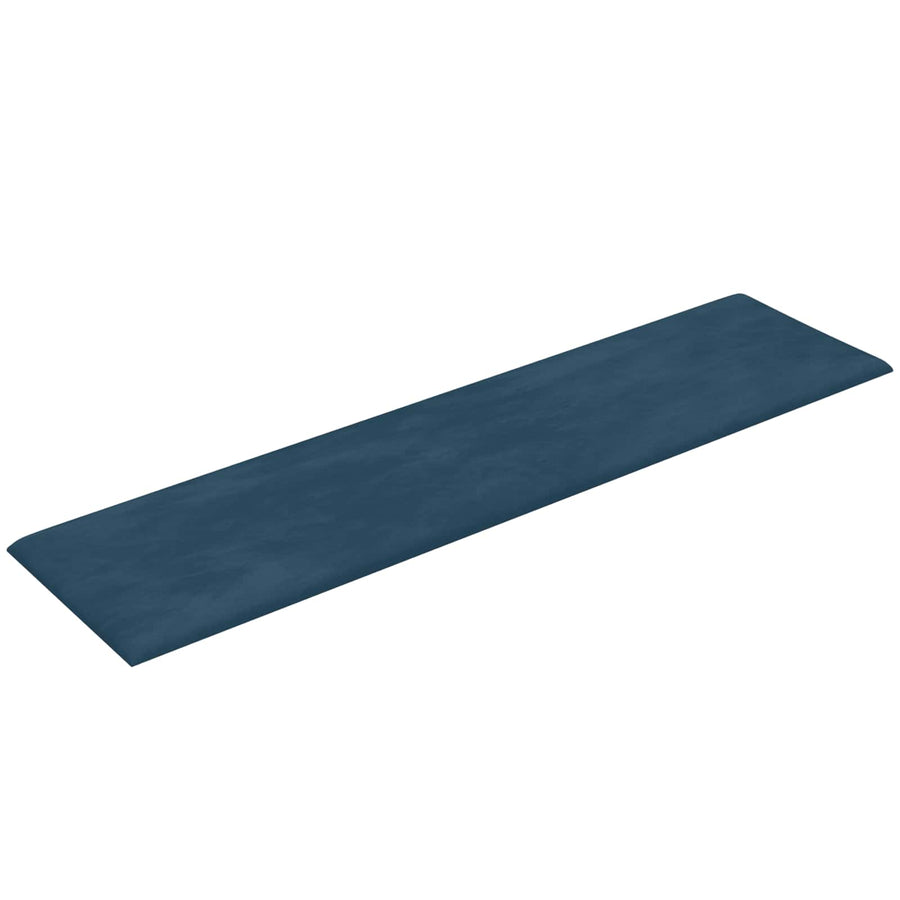 Wandhoofdbord 12 pcs Blauw 60 x 15 cm Fluweel