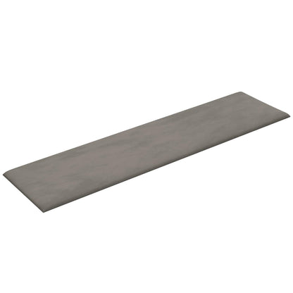 Wandhoofdbord 12 pcs Lichtgrijs 60 x 15 cm Fluweel
