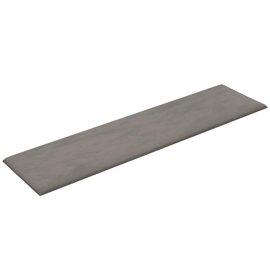 Wandhoofdbord 12 pcs Lichtgrijs 60 x 15 cm Fluweel