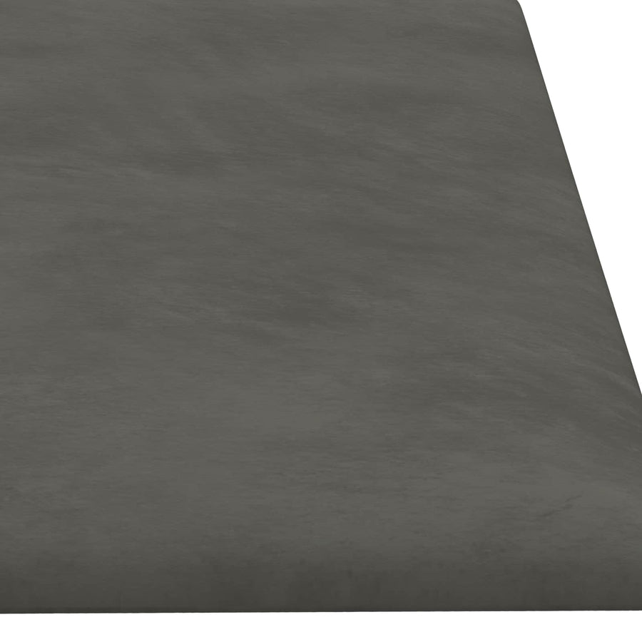 Wandhoofdbord 12 pcs Donkergrijs 60 x 15 cm Fluweel