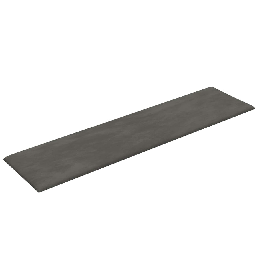 Wandhoofdbord 12 pcs Donkergrijs 60 x 15 cm Fluweel
