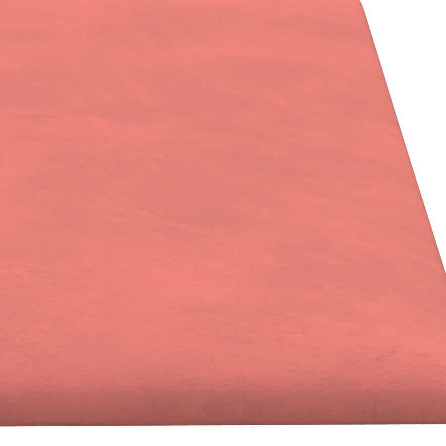 Wandhoofdbord 12 pcs Roze 60 x 15 cm Fluweel