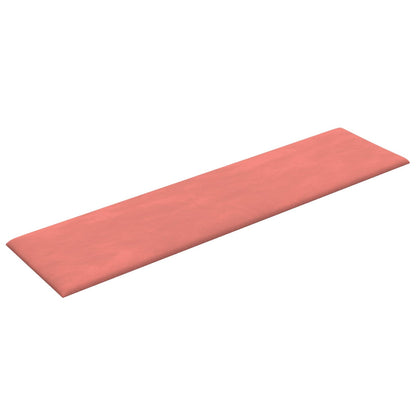 Wandhoofdbord 12 pcs Roze 60 x 15 cm Fluweel