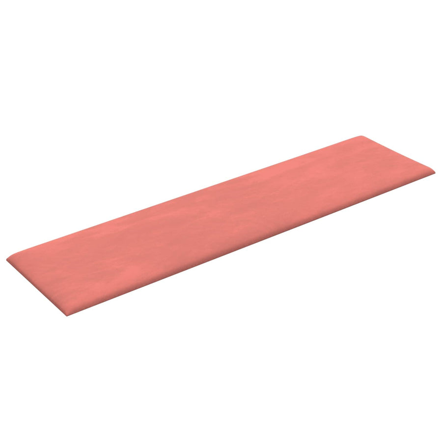 Wandhoofdbord 12 pcs Roze 60 x 15 cm Fluweel