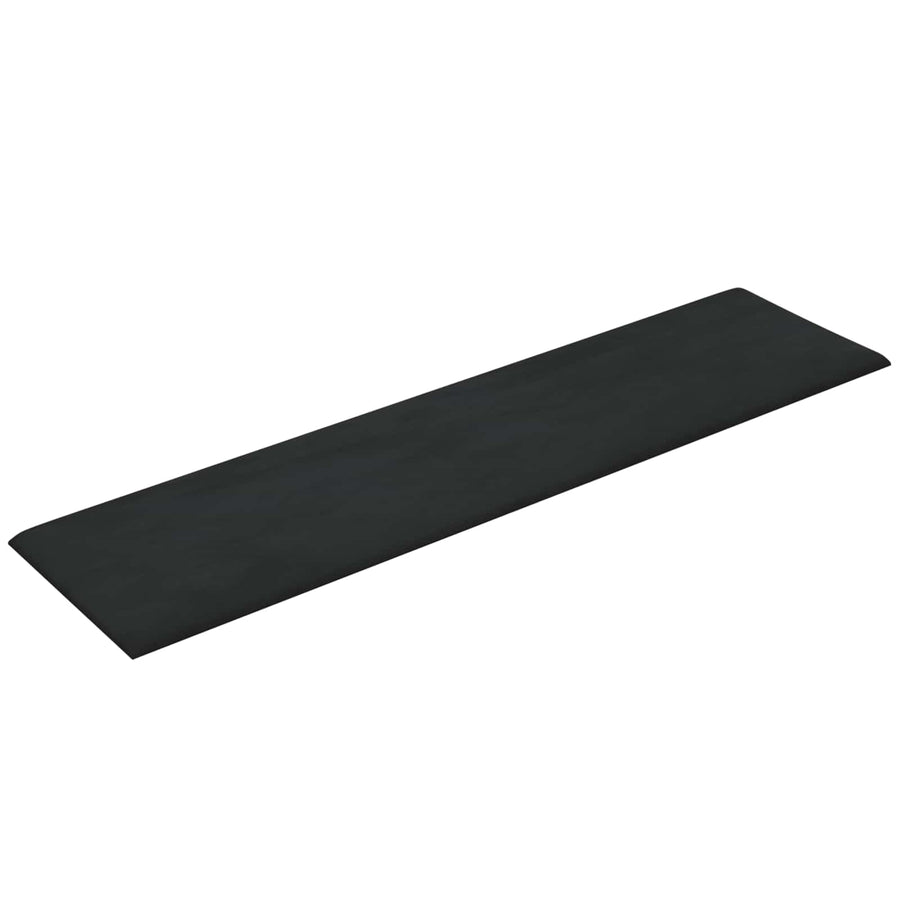 Wandhoofdbord 12 pcs Zwart 60 x 15 cm Fluweel