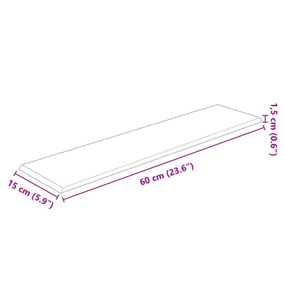 Wandhoofdbord 12 pcs Zwart 60 x 15 cm Fluweel