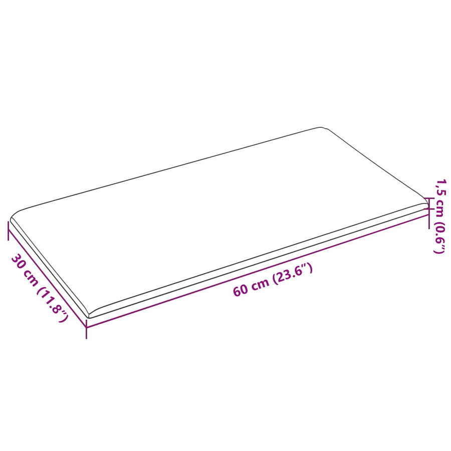 Wandhoofdbord 12 pcs Crème 60 x 30 cm Stof