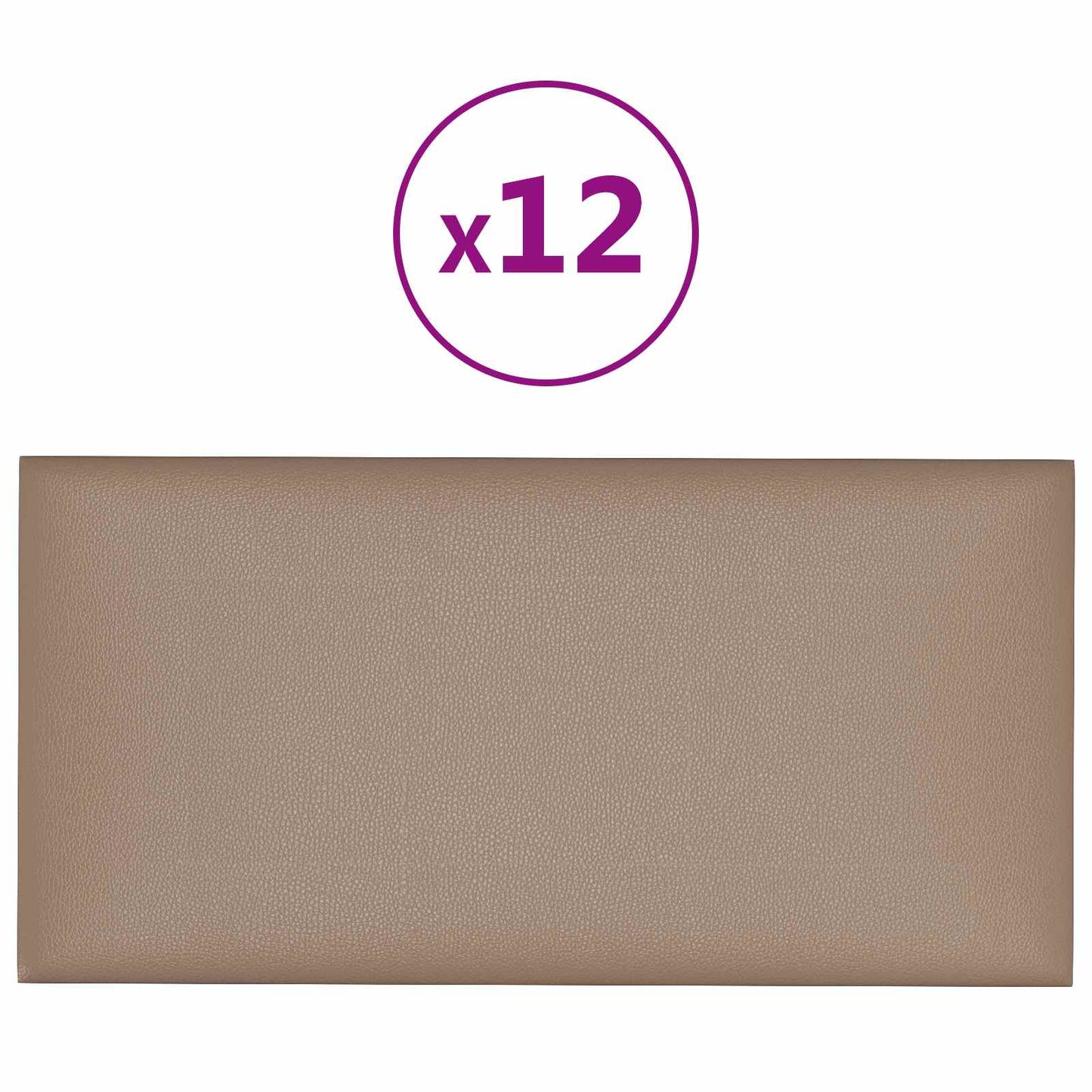 Wandhoofdbord 12 pcs Cappuccino 60 x 30 cm Stof