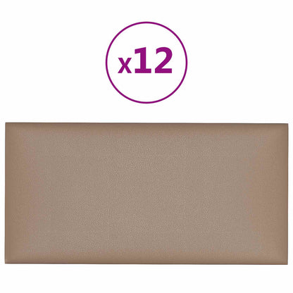 Wandhoofdbord 12 pcs Cappuccino 60 x 30 cm Stof