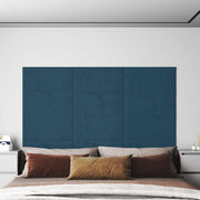 Hoofdbord 12 stuks blauw 60x30 cm fluweel