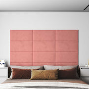 Hoofdbord 12 stuks roze 60x30 cm fluweel