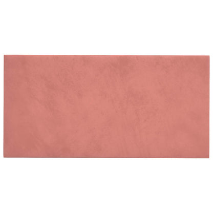 Wandhoofdbord 12 pcs Roze 60 x 30 cm Fluweel