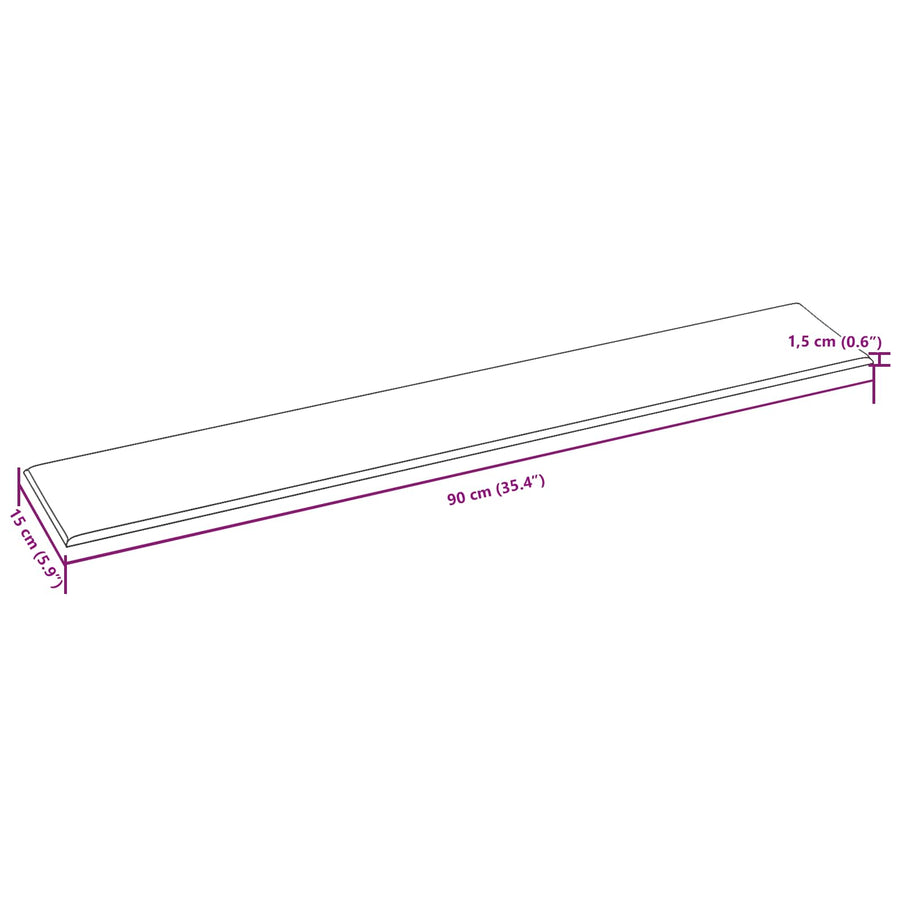 Wandhoofdbord 12 pcs Cappuccino 90 x 15 cm Stof