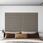 Wall Headboard 12 pcs Light Grey 90 x 15 cm Velvet