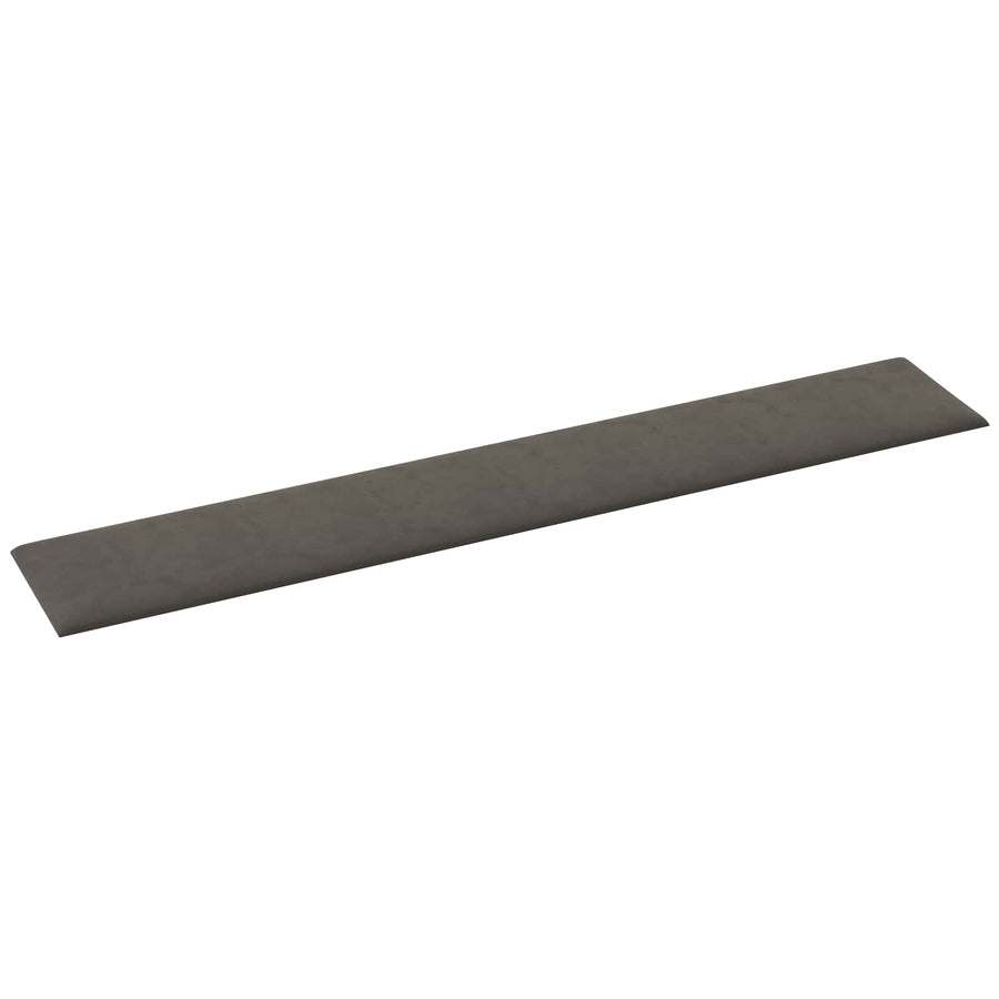 Wandhoofdbord 12 pcs Donkergrijs 90 x 15 cm Fluweel