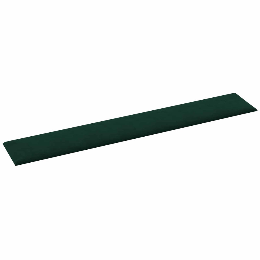 Wandhoofdbord 12 pcs Donkergroen 90 x 15 cm Fluweel