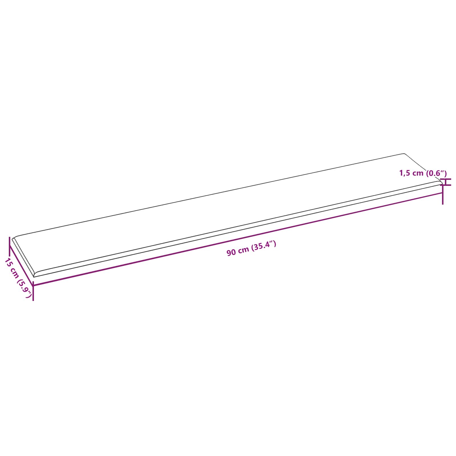 Wandhoofdbord 12 pcs Crème 90 x 15 cm Fluweel
