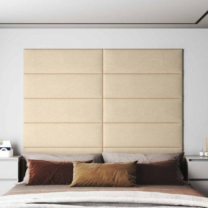 Wandhoofdbord 12 st 90 x 30 cm Crème Stof