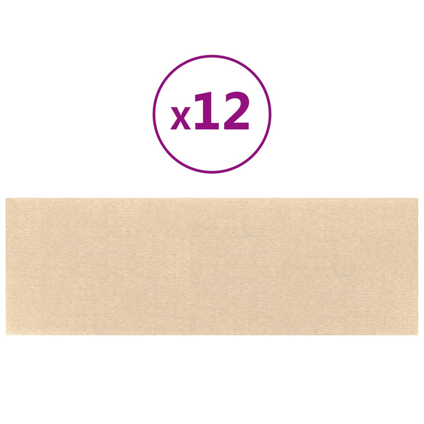 Wandhoofdbord 12 st 90 x 30 cm Crème Stof