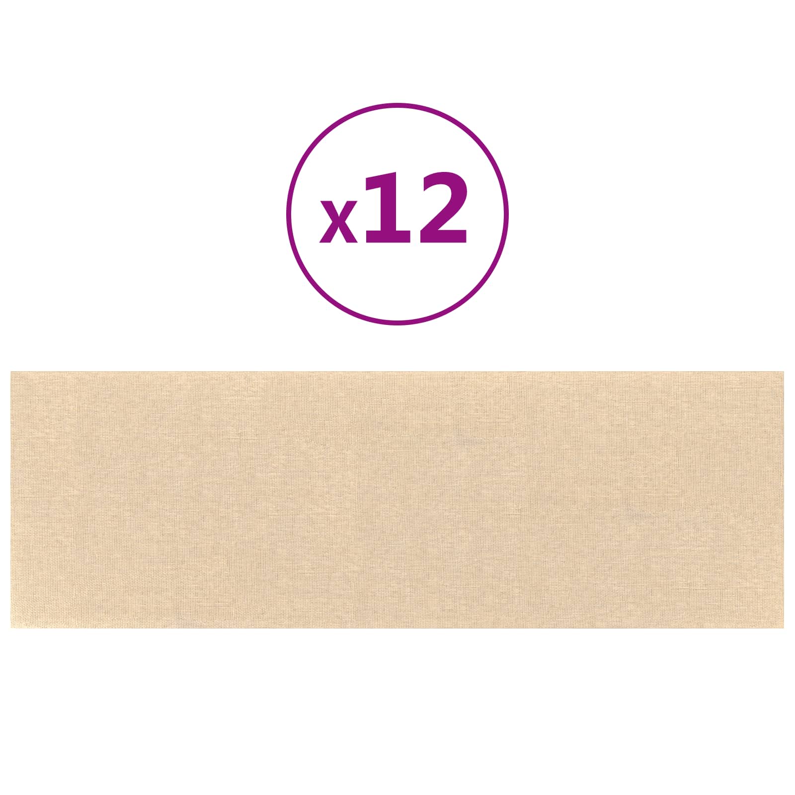 Wandhoofdbord 12 st 90 x 30 cm Crème Stof