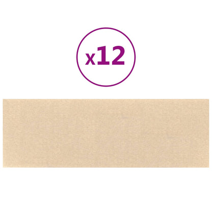 Wandhoofdbord 12 st 90 x 30 cm Crème Stof