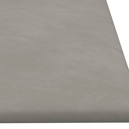 Wandhoofdbord 12 pcs Lichtgrijs 90 x 30 cm Fluweel