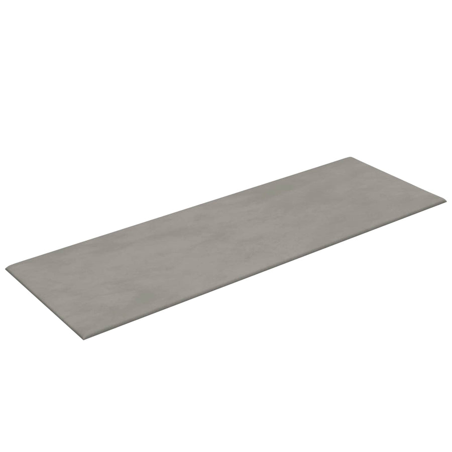 Wandhoofdbord 12 pcs Lichtgrijs 90 x 30 cm Fluweel
