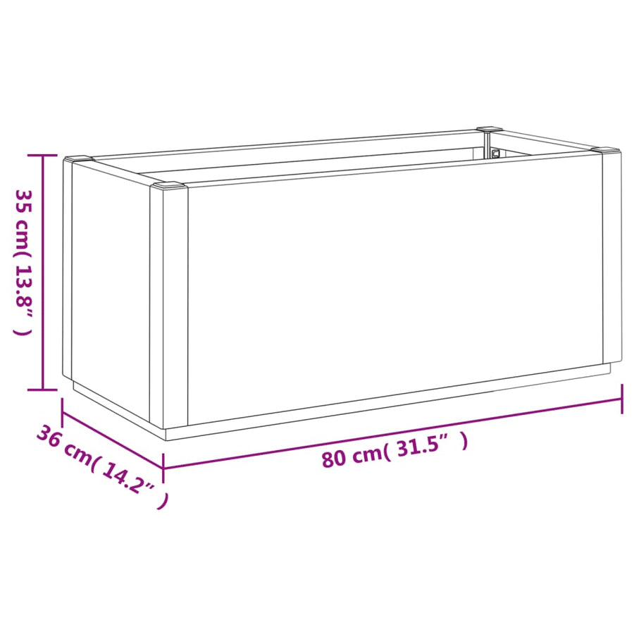 Plantenbak 80X36X35 Cm Polypropeen Wit Groen